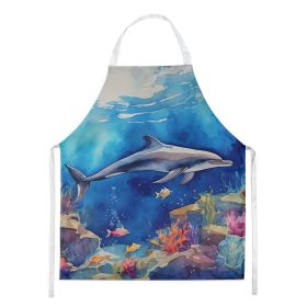 Dolphin Apron Cooking Kitchen Server Baking Crafts Gardening for Adult Women Men, Unisex, Large, Multicolor (default: default)