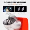 VEVOR Ice Crushers Machine, 220lbs Per Hour Electric Snow Cone Maker with 4 Blades, Stainless Steel Shaved Ice Machine with Cover and Bowl