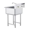VEVOR Stainless Steel Prep & Utility Sink, 1 Compartment Free Standing Small Sink Include Faucet & legs