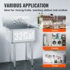 VEVOR Stainless Steel Prep & Utility Sink, 1 Compartment Free Standing Small Sink Include Faucet & legs